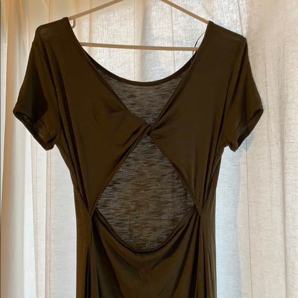 Topshop olive green twist back maxi dress, size 6 - Picture 3 of 5